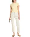 Staud X Wrangler The Cropped Cream Bootcut Jean