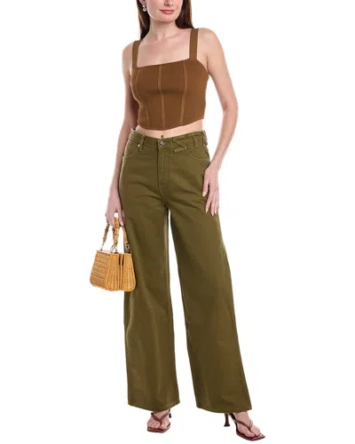 STAUD X WRANGLER THE LOOSE SERGEANT GREEN WIDE LEG JEAN