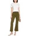 Staud X Wrangler The Must Sergeant Green Flare Jean In White