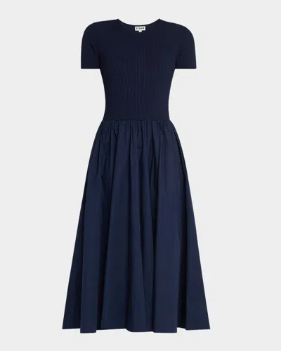 STAUD YSABEL COMBO MIDI DRESS