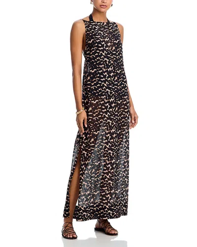 Staud Yuca Low Back Cover-up Dress In Black