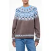 Staud Zane Fair Isle Wool Blend Sweater In Animal Print