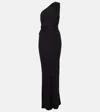 Staud Zenith Gathered Jersey Maxi Dress In Black