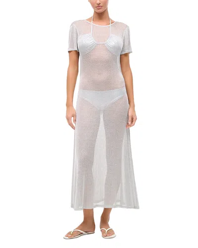 Staud Zinc Dress Swim Cover-up In Silver