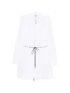 Staud Zip Drawstring Mini Dress In White