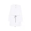 Staud Zip Drawstring Mini Dress In White