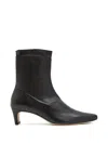 Staud Wally Leather Ankle Boots In Black