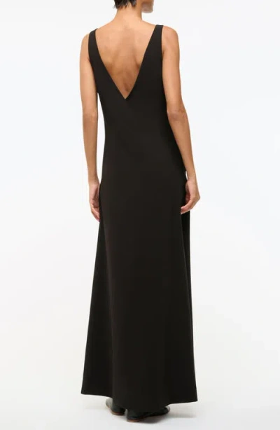 Staud Zora Plunge Neck Maxi Dress In Black