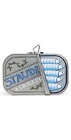 Staud Ines Tin Clutch Silver Multi