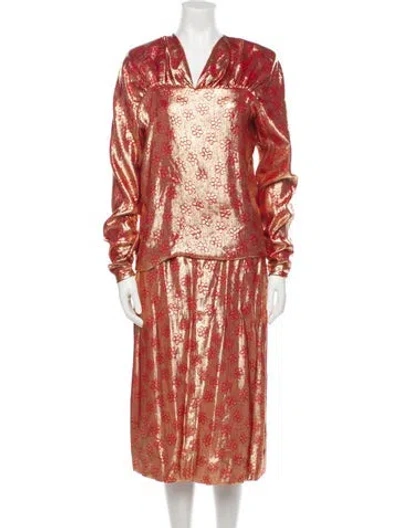 Pre-owned Stavropoulos Vintage 1980's Skirt Set In Gold