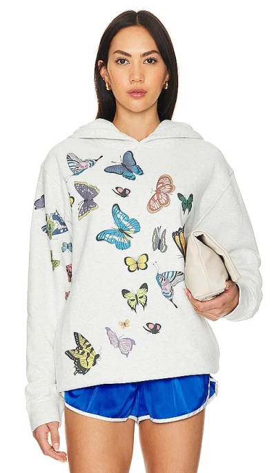 Stay Cool Butterfly Hoodie In Light Grey