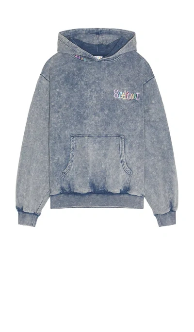 Stay Cool Hoodie Tribal Acid Wash In Blue
