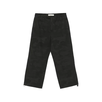 Stay Human On Earth Camouflage-pattern Trousers In Black