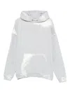 Stay Human On Earth Distressed-effect Hoodie In Gray