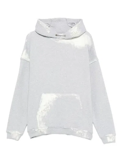 STAY HUMAN ON EARTH DISTRESSED-EFFECT HOODIE