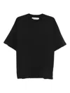 Stay Human On Earth Frayed-edge T-shirt In Black