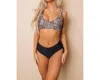 Stay Warm In Style Criss Cross Bikini Top In Leopard
