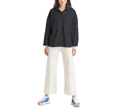Steals Black Cotton Two-pocket Shacket