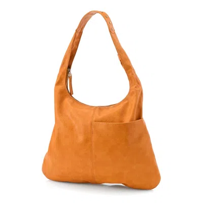 Steals Joy Susan Harley Faux Leather Studded Hobo Bag In Orange