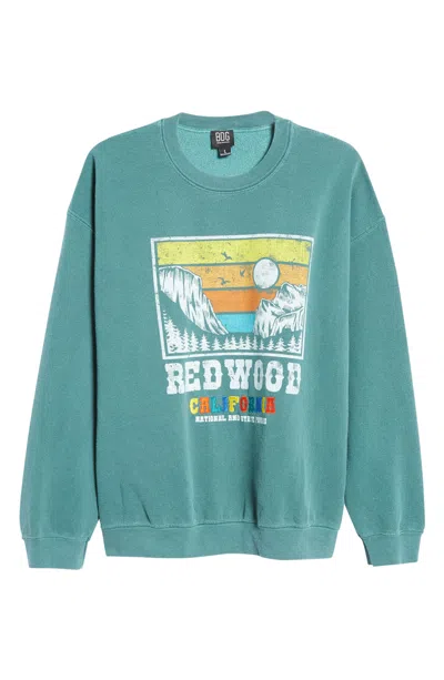 Steals Women's Redwood Cali Crewneck Sweatshirt - Green In Blue