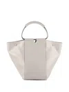 Stée Neo Circular-handle Leather Tote Bag In White