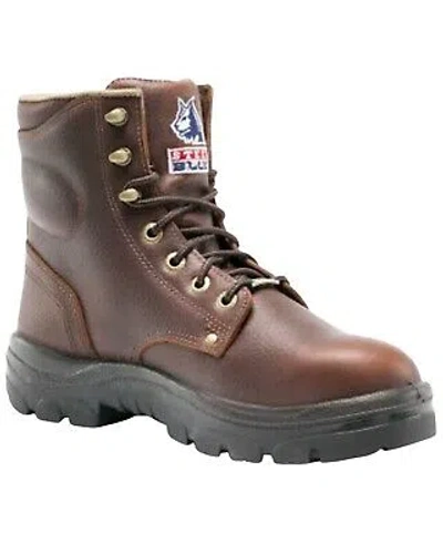 Pre-owned Steel Blue Men's Argyle 6" Lace-up Work Boot - Soft Toe - 810952-oak In Brown
