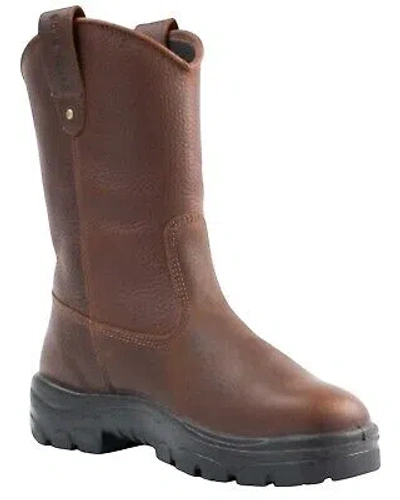 Pre-owned Steel Blue Men's Heeler Wellington Safety Work Boot - Steel Toe - 812915-oak In Brown