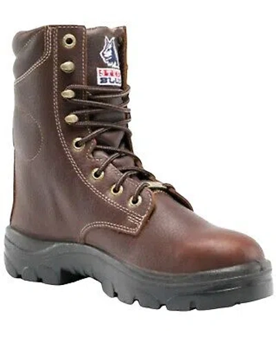 Pre-owned Steel Blue Men's Portland 8" Water Resistant Western Work Boot Soft Toe - In Brown