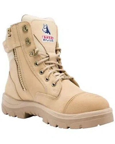 Pre-owned Steel Blue Men's Southern Cross 6" Zip And Lace-up Wp Scuff Work Boot Toe -