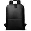 Steel Horse Leather Skald Black Pebbled Leather Backpack | Slim Black Leather Backpack In Black