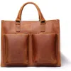 Steel Horse Leather The Dagmar Leather Briefcase | Vintage Leather Messenger Bag In Brown