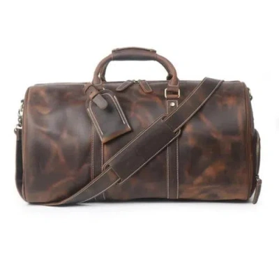 Steel Horse Leather The Dagny Weekender | Large Leather Duffle Bag In Dark Brown