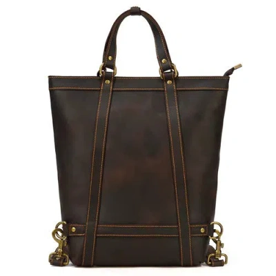 Steel Horse Leather The Icarus | Handmade Vintage Leather Backpack In Dark Brown