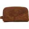 Steel Horse Leather The Nomad Toiletry Bag | Genuine Leather Travel Toiletry Bag In Brown