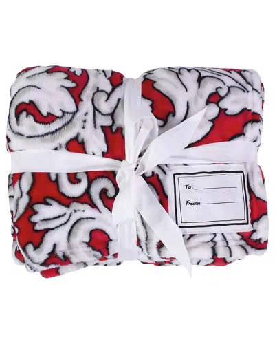 Steel Mill & Co . Acanthus Cozy Blanket In Red