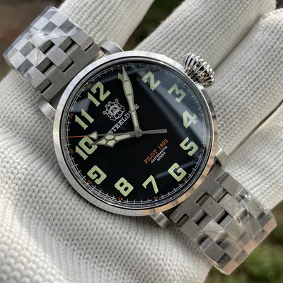 Pre-owned Steeldive Men Pilot Watch Sport Mens Automatic Watches 200m Waterproof Luminous