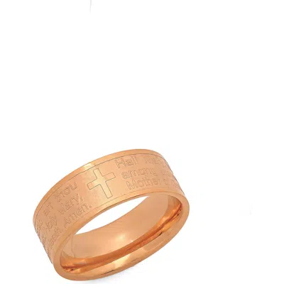 Steeltime 18k Gold Plate Hail Mary Prayer Ring