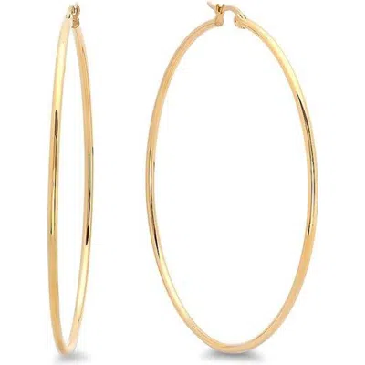 Steeltime 18k Gold Plate Hoop Earrings