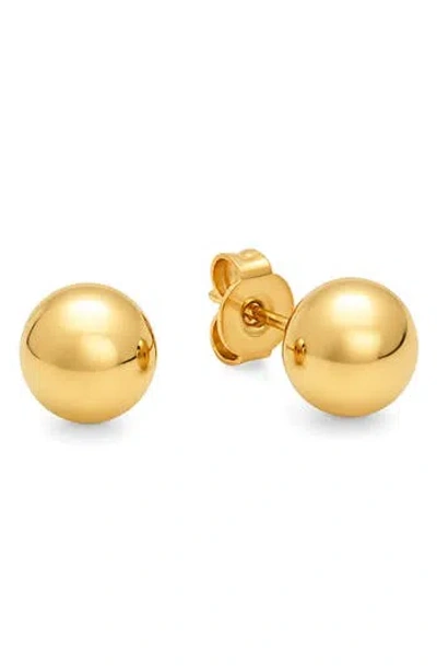 Steeltime 18k Gold Plated Ball Stud Earrings