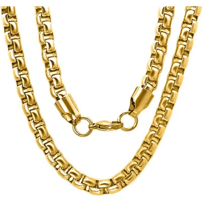 Steeltime 18k Gold Plated Box Chain Necklace