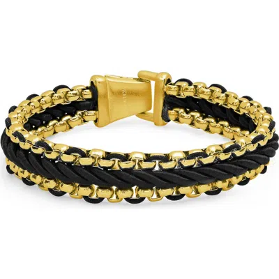 Steeltime 18k Gold Plated Braided Link Bracelet In Multi