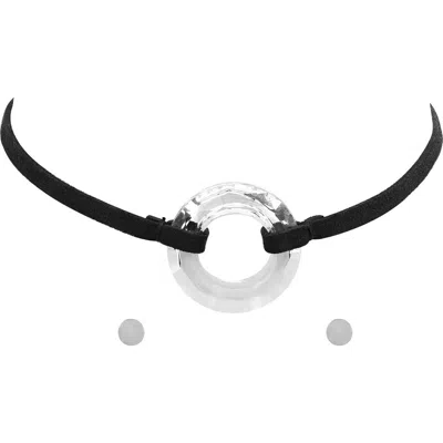 Steeltime 18k Gold Plated Choker Necklace In Black