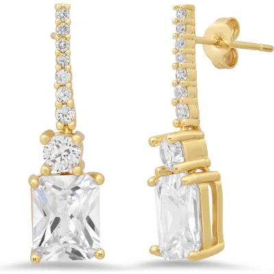 Steeltime 18k Gold Plated Cubic Zirconia Drop Earrings