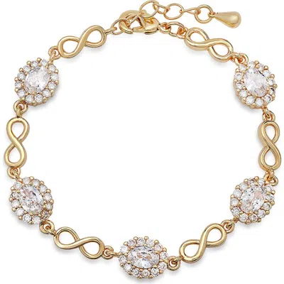 Steeltime 18k Gold Plated Cubic Zirconia Infinity Bracelet