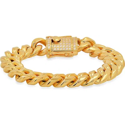 Steeltime 18k Gold Plated Curb Chain Bracelet