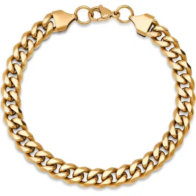 Steeltime 18k Gold Plated Curb Chain Bracelet