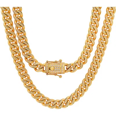 Steeltime 18k Gold Plated Curb Chain Necklace