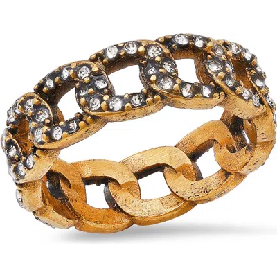 Steeltime 18k Gold Plated Curb Chain Ring
