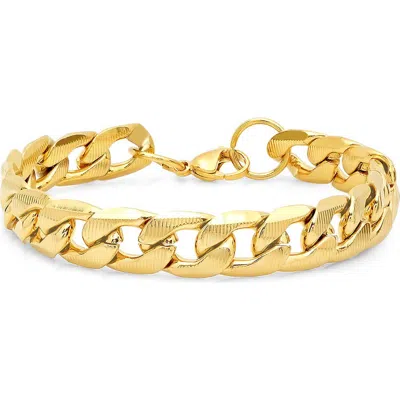 Steeltime 18k Gold Plated Curb Link Bracelet