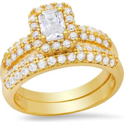Steeltime 18k Gold Plated Emerald Cut Ring